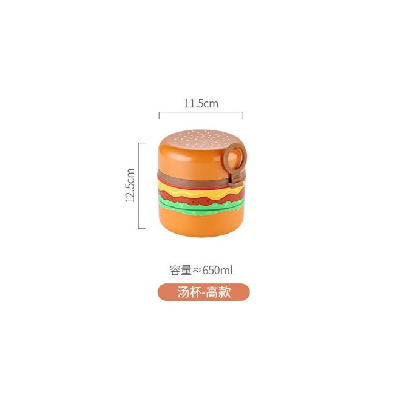 Lonchera en Forma de Hamburguesa 650ml