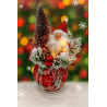 Papá Noel con luces de pie sobre costal navideño 35cm 3244