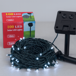Luz led blanca carga solar 100LED 10m 3075-1