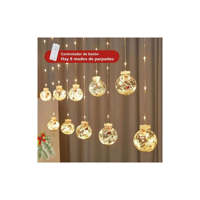 Luces Led de Esferas Navideñas Amarillas 1521