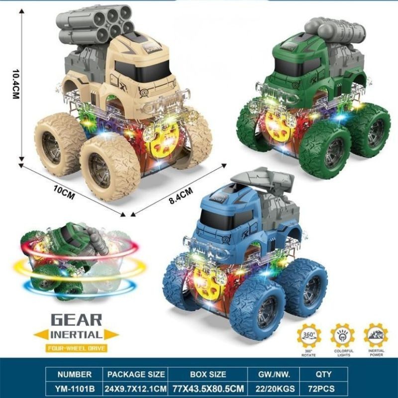 Set Duo carritos Monster con luces GH-60