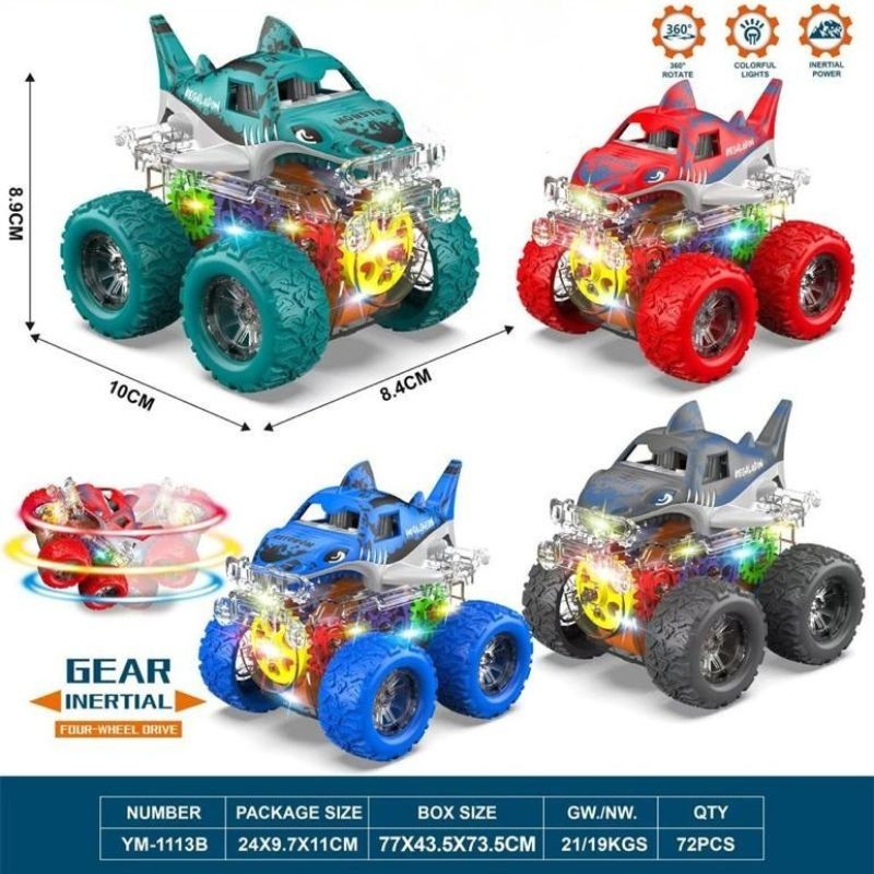 Set Duo carritos Monster con luces GH-61