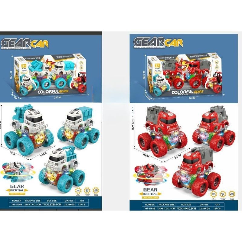 Set Duo carritos Monster con luces GH-63