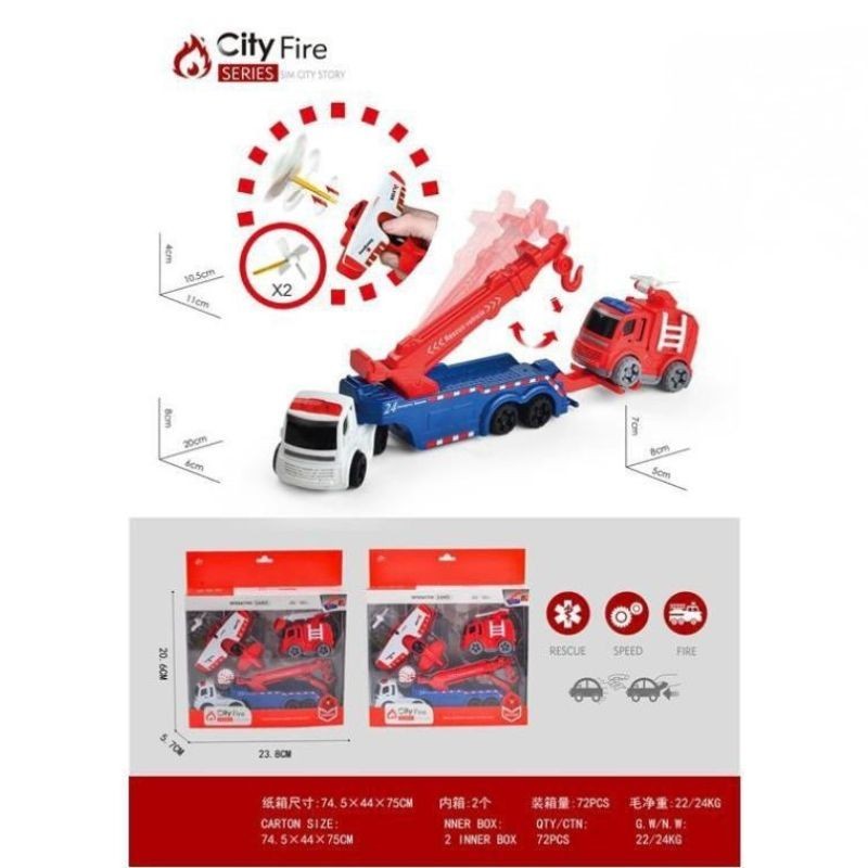 Set 3 Vehiculos de Aseo y Emergencia Interactivos GH-53