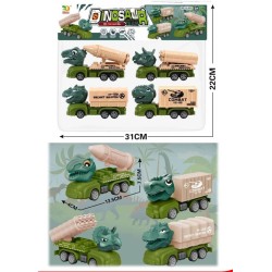 SET DE 4 CARRITOS DE DINOSAURIO D527