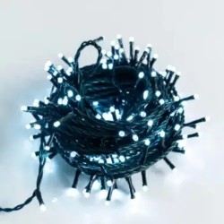 Luces navideñas 400L 26 mt luz blanca, cable verde 3073-1