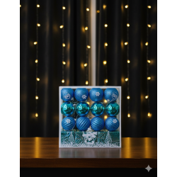 Set de adornos y bombillos navideños texturizados 6cm 16pcs 1530