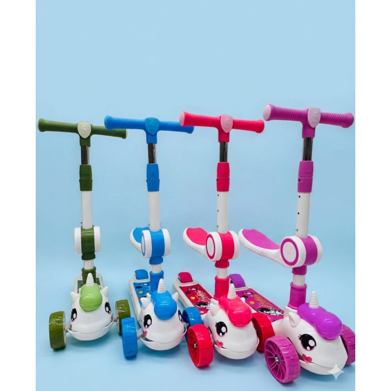 Scooter Monopatin Unicornio con Asiento Música y Luces 3269