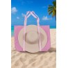 Bolso de tela Playero llano 53cmX40cmX16cm con sombero 10744-3