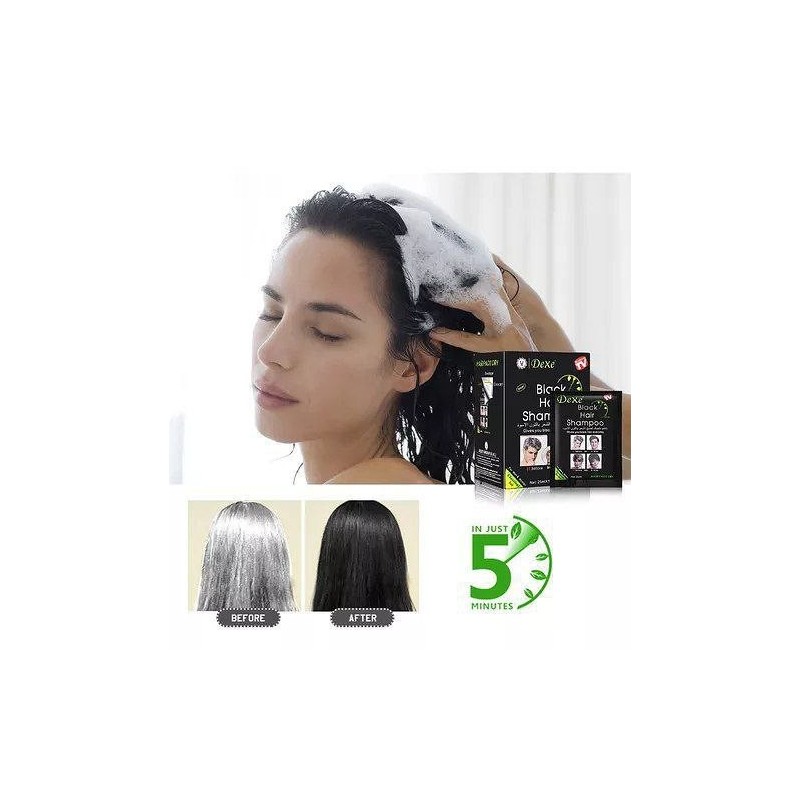 SHAMPOO CUBRE CANAS NEGRO 10 SACHET POR CAJA DEXE HCB0001