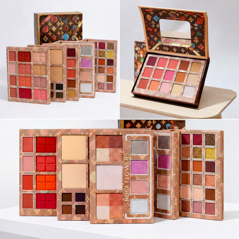 LIBRO SOMBRAS-LIPSTICK-BASE-BLUSH-ILUMINADOR-POLVOS Y CEJAS CD535