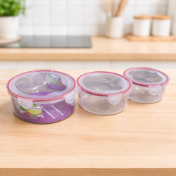 Set de 3 Recipientes Redondos de Plástico 1954