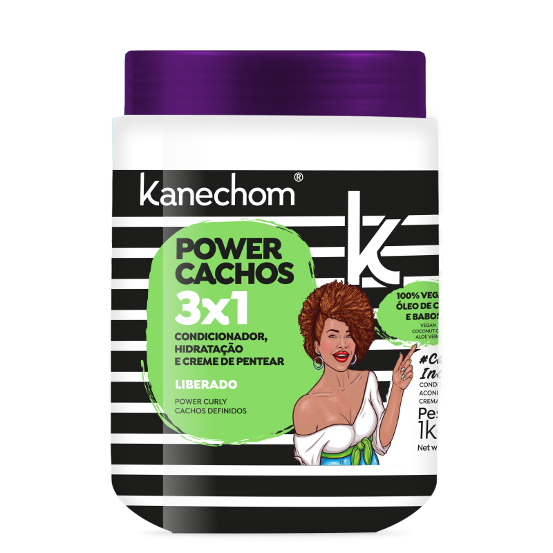 KANECHOM CREMA ACONDICIONADORA HIDRANTANTE Y DE PEINAR POWER CACHOS 3X1 1KG 2305