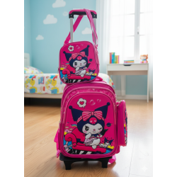 Mochila Escolar 3pcs con Rueda de Niñas 899
