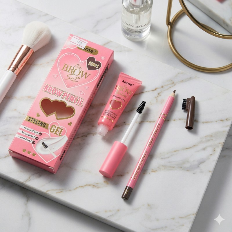 KIT 2-1 FIJADOR Y LAPIZ DE CEJAS CON CEPILLO 66182-47 - KARITÉ