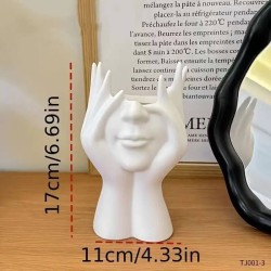 Organizador blanco diseño manos sujetando rostro 17120-346