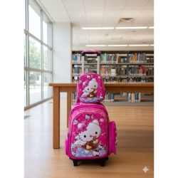 Mochila Escolar 3pcs con Rueda de Niñas 899