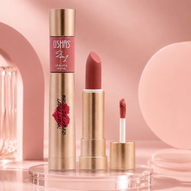 LABIAL Y LIP GLOSS USHAS LG2392A y LG2392B