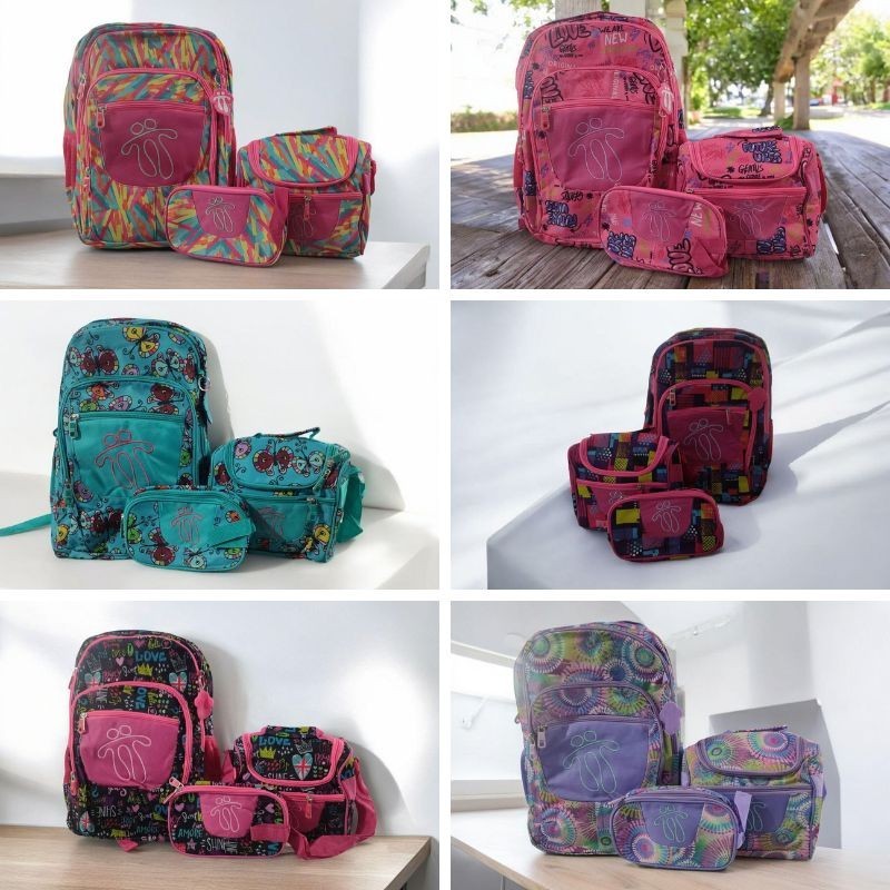 Mochilas 3pcs Totto con Diseños