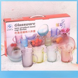 Set de 4 Cevicheros y 4 Vasos de Cristal 5210