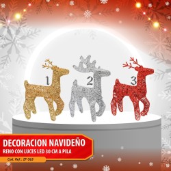 Renos con Luces LED 30cm a pilas ZF-563