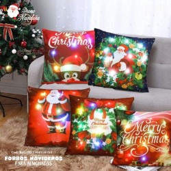 Forros Cobertores para Cojines Navideños con Luces FG-1304
