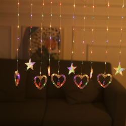 Luces Led Corazon Estrella Multicolor 3x1.5mt 4058