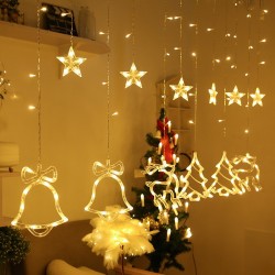 Luces Led Navidad Estrella Amarillo 3x1.5mt 1515