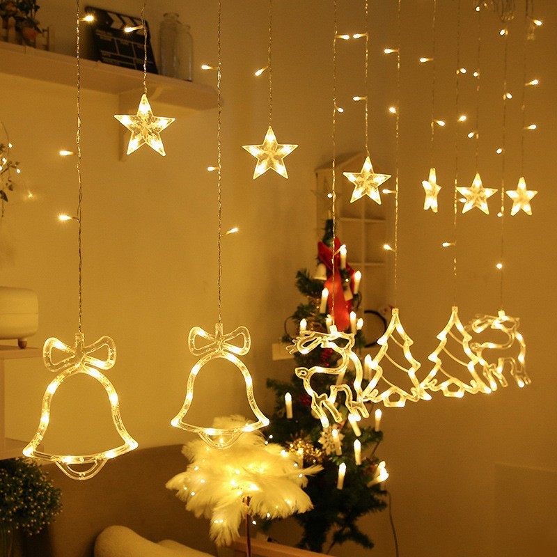 Luces Led Navidad Estrella Amarillo 3x1.5mt 1515