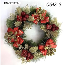 CORONA NAVIDEÑA CON LUCES 0648-8