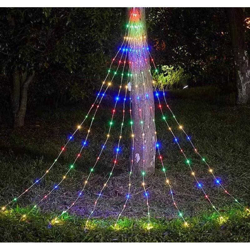 LUCES NAVIDEÑAS CASCADA MULTICOLOR CON CONTROL REMOTO YGY1146