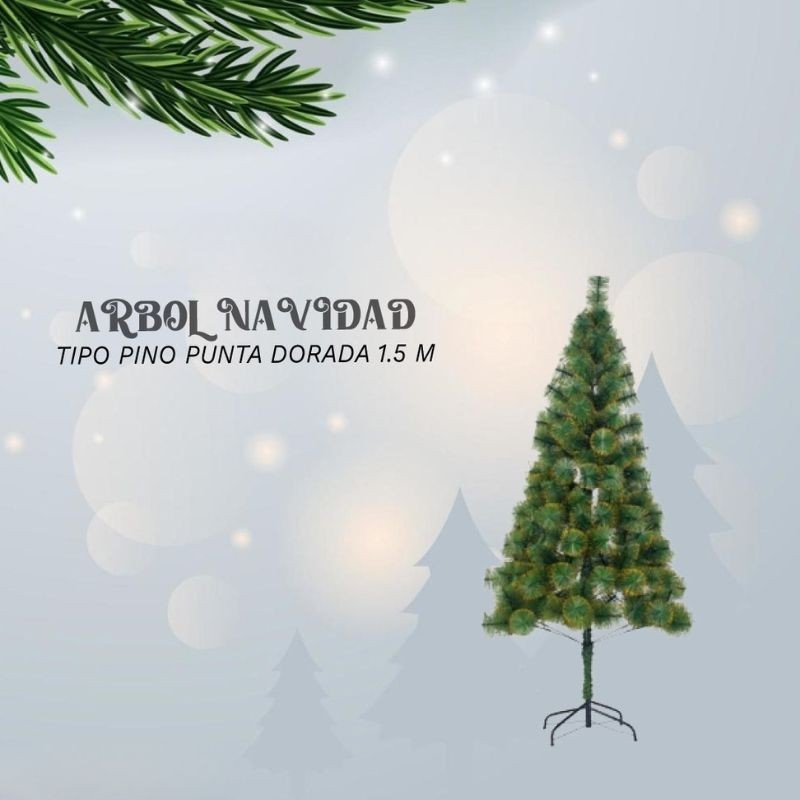 Arbol Navideño Tipo Punta Dorada 1.5m BS-25