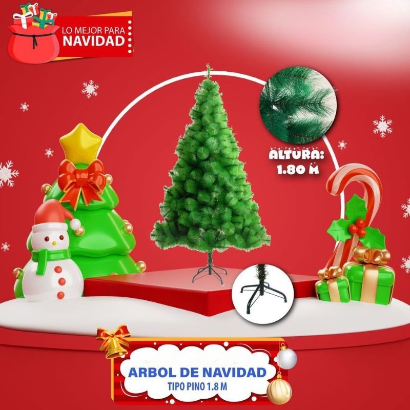 Arbol Navideño Tipo Pino 1.8m BS-10