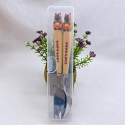 Set de cubiertos capibara cuchara y tenedor YGY1450