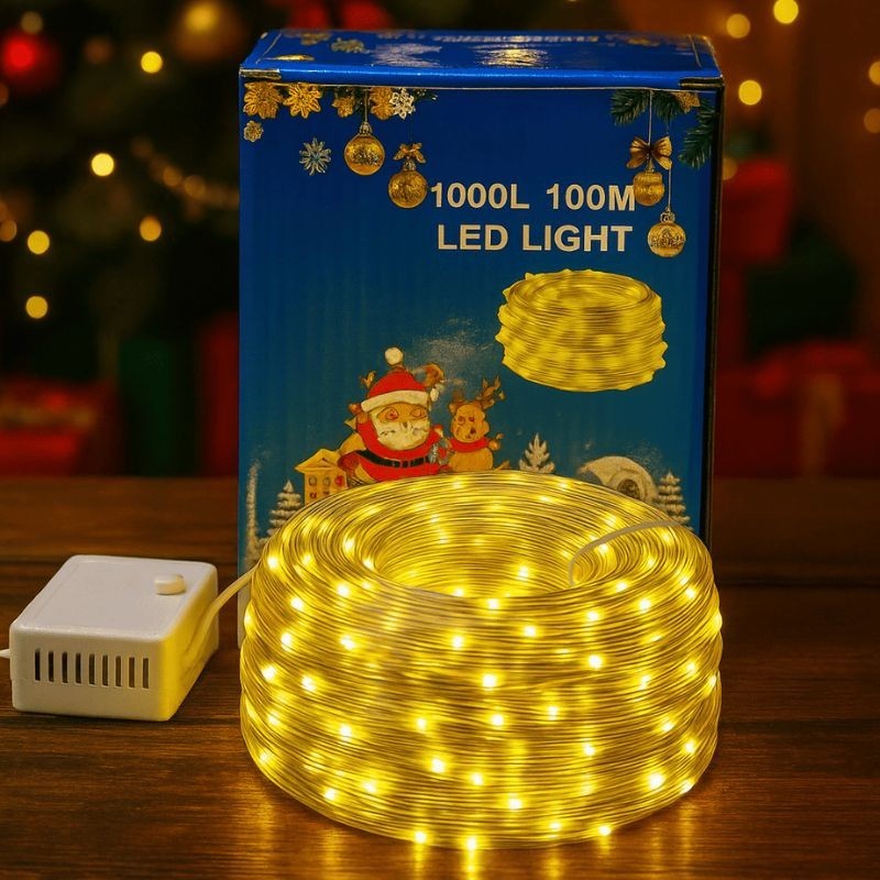 Cordón de luces 1000 luces led Amarilla 100mt 1000luces 4064-2