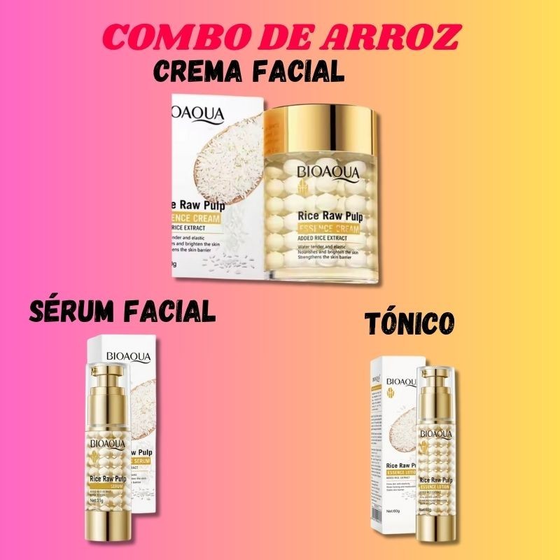Combo Facial de Arroz - Bioaqua 48171 48164 48188