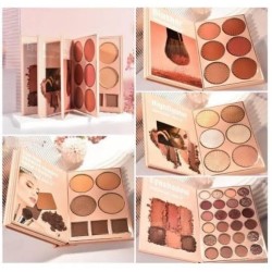 LIBRO SOMBRAS-ILUMINADOR-BRONZER-BLUSH-POLVOS Y CEJAS EYE-6702