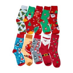 Medias Navideñas Surtidas  Caña Semi Alta Talla 8-10 estira hasta 10-12 LD-921