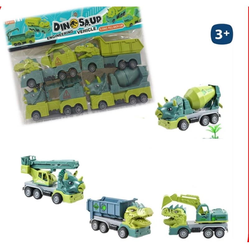 SET DE 4 CARROS DINOSAURIO D461