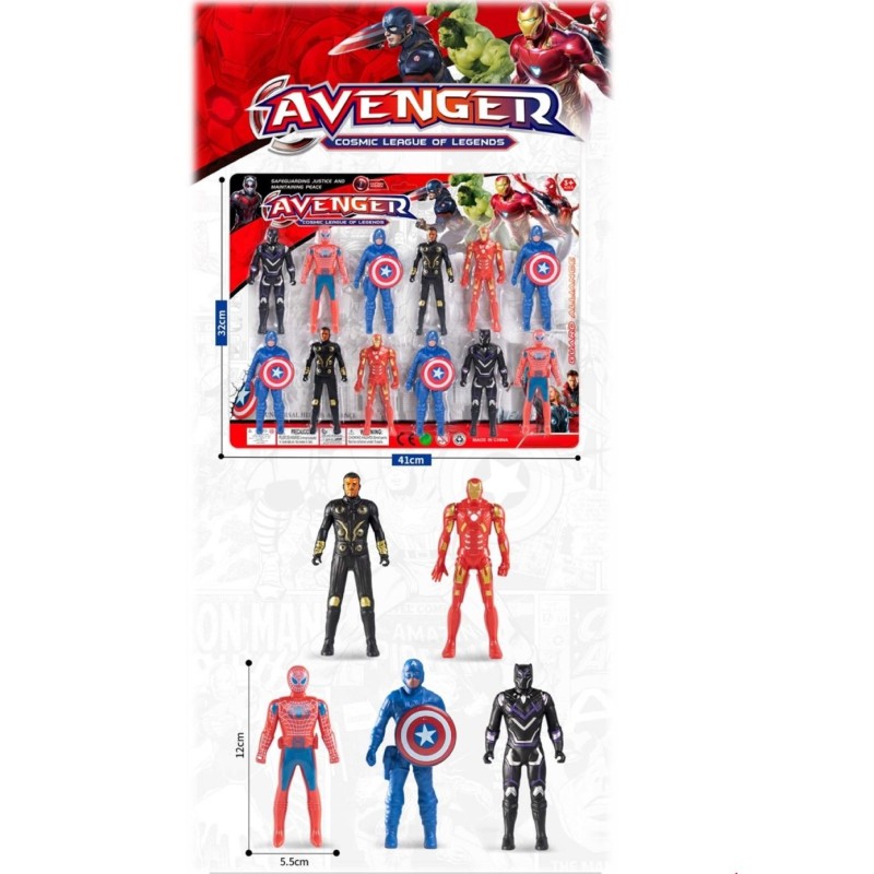 SET DE 12 AVENGERS MUÑECOS D548