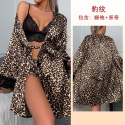 Pijama de Mujer con Encaje Floral 3pcs FG-1417