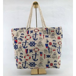 Bolso de tela Playero con diseños 43cmX33cmX11cm 10744-1